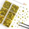 image:imageBEADSLAND Hotfix Rhinestones 6080PCS Blue Rhinestones for Clothes Crafts Mixed 6 Sizes with Wax Pencil and Tweezers Kit SS6SS30 AquamarineCitrine