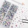 image:imageBEADSLAND Hotfix Rhinestones 6080PCS Blue Rhinestones for Clothes Crafts Mixed 6 Sizes with Wax Pencil and Tweezers Kit SS6SS30 AquamarineCrystal AB