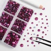 image:imageBEADSLAND Hotfix Rhinestones 6080PCS Blue Rhinestones for Clothes Crafts Mixed 6 Sizes with Wax Pencil and Tweezers Kit SS6SS30 AquamarineFuchsia