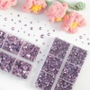 image:imageBEADSLAND Hotfix Rhinestones 6080PCS Blue Rhinestones for Clothes Crafts Mixed 6 Sizes with Wax Pencil and Tweezers Kit SS6SS30 AquamarineLight Pink