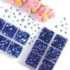 image:imageBEADSLAND Hotfix Rhinestones 6080PCS Blue Rhinestones for Clothes Crafts Mixed 6 Sizes with Wax Pencil and Tweezers Kit SS6SS30 AquamarineLight Sapphire