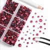 image:imageBEADSLAND Hotfix Rhinestones 6080PCS Blue Rhinestones for Clothes Crafts Mixed 6 Sizes with Wax Pencil and Tweezers Kit SS6SS30 AquamarineRose