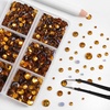 image:imageBEADSLAND Hotfix Rhinestones 6080PCS Blue Rhinestones for Clothes Crafts Mixed 6 Sizes with Wax Pencil and Tweezers Kit SS6SS30 AquamarineTopaz