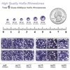 image:imageBEADSLAND Hotfix Rhinestones 6080PCS Blue Rhinestones for Clothes Crafts Mixed 6 Sizes with Wax Pencil and Tweezers Kit SS6SS30 AquamarineViolet