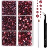 image:imageBEADSLAND Hotfix Rhinestones 4000 PCS AB Rhinestones for Clothes Crafts Mixed 6 Sizes with Wax Pencil and Tweezers Kit SS6SS30 Crystal ABRose