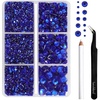 image:imageBEADSLAND Hotfix Rhinestones 4000 PCS AB Rhinestones for Clothes Crafts Mixed 6 Sizes with Wax Pencil and Tweezers Kit SS6SS30 Crystal ABSapphire