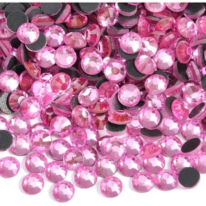 image:image6000PCS Hotfix Rhinestones Bulk Clear Rhinestones for Crafts ClothesHotfix Crystals DIY Decoration SS10 2729mmDark Pink