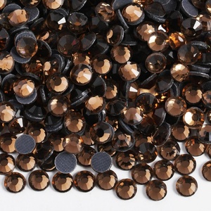 image:image6000PCS Hotfix Rhinestones Bulk Clear Rhinestones for Crafts ClothesHotfix Crystals DIY Decoration SS10 2729mmSmoked Topaz