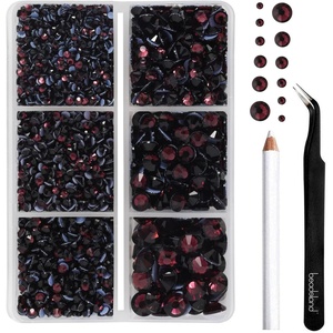 image:imageBEADSLAND Hotfix Rhinestones 4000 PCS AB Rhinestones for Clothes Crafts Mixed 6 Sizes with Wax Pencil and Tweezers Kit SS6SS30 Crystal ABAmethyst