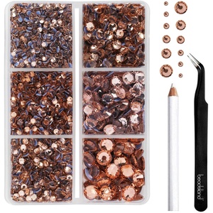 image:imageBEADSLAND Hotfix Rhinestones 4000 PCS AB Rhinestones for Clothes Crafts Mixed 6 Sizes with Wax Pencil and Tweezers Kit SS6SS30 Crystal ABChampagne