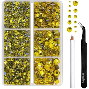 image:imageBEADSLAND Hotfix Rhinestones 4000 PCS AB Rhinestones for Clothes Crafts Mixed 6 Sizes with Wax Pencil and Tweezers Kit SS6SS30 Crystal ABCitrine