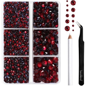 image:imageBEADSLAND Hotfix Rhinestones 4000 PCS AB Rhinestones for Clothes Crafts Mixed 6 Sizes with Wax Pencil and Tweezers Kit SS6SS30 Crystal ABDark Siam