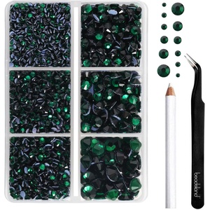 image:imageBEADSLAND Hotfix Rhinestones 4000 PCS AB Rhinestones for Clothes Crafts Mixed 6 Sizes with Wax Pencil and Tweezers Kit SS6SS30 Crystal ABEmerald