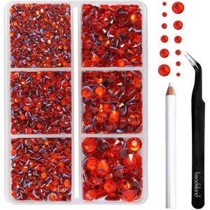 image:imageBEADSLAND Hotfix Rhinestones 4000 PCS AB Rhinestones for Clothes Crafts Mixed 6 Sizes with Wax Pencil and Tweezers Kit SS6SS30 Crystal ABHyacinth