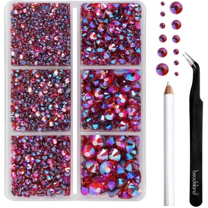image:imageBEADSLAND Hotfix Rhinestones 4000 PCS AB Rhinestones for Clothes Crafts Mixed 6 Sizes with Wax Pencil and Tweezers Kit SS6SS30 Crystal ABHyacinth AB