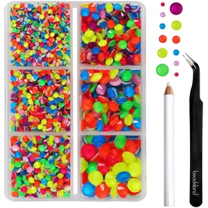 image:imageBEADSLAND Hotfix Rhinestones 4000 PCS AB Rhinestones for Clothes Crafts Mixed 6 Sizes with Wax Pencil and Tweezers Kit SS6SS30 Crystal ABNeon Mix