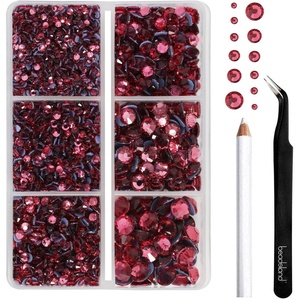 image:imageBEADSLAND Hotfix Rhinestones 4000 PCS AB Rhinestones for Clothes Crafts Mixed 6 Sizes with Wax Pencil and Tweezers Kit SS6SS30 Crystal ABRose