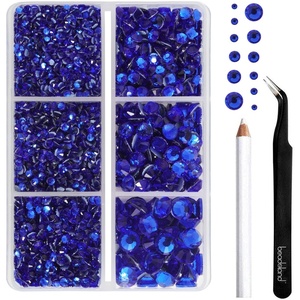 image:imageBEADSLAND Hotfix Rhinestones 4000 PCS AB Rhinestones for Clothes Crafts Mixed 6 Sizes with Wax Pencil and Tweezers Kit SS6SS30 Crystal ABSapphire