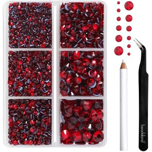 image:imageBEADSLAND Hotfix Rhinestones 4000 PCS AB Rhinestones for Clothes Crafts Mixed 6 Sizes with Wax Pencil and Tweezers Kit SS6SS30 Crystal ABSiam