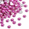 image:imagebeadsland 1440pcs Flat Back Crystal Rhinestones Round Gems for Nail Art and Craft Glue Fix CrystalAB SS10 2729mmFuchsia