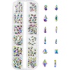 image:imageBeadsland 120pcs Multi Shapes Crystal AB Flatback Rhinestones Kit Glass Crystal Rhinestones for Nails 12 Shapes SetSet 07