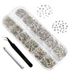 image:imageBeadsland 2880pcs Flatback Nail Rhinestones Kit Makeup Rhinestones For Eyes FaceClear AB and Crystal Rhinestones for Crafts Mix 6 Sizes set 06