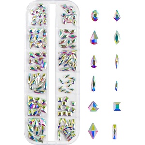 image:imageBeadsland 120pcs Multi Shapes Crystal AB Flatback Rhinestones Kit Glass Crystal Rhinestones for Nails 12 Shapes SetSet 07