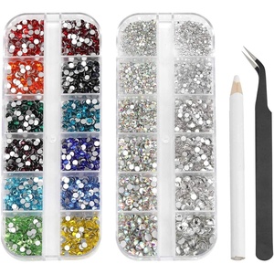 image:imageBeadsland 5280 Pieces Nail Art RhinestonesFlatback Rhinestones for Nail ArtCrystal Rhinestones for Nails Set Mix 12 ColorsSS10 and 6 SizesSS4SS16 for Clear and Clear AB Set 01