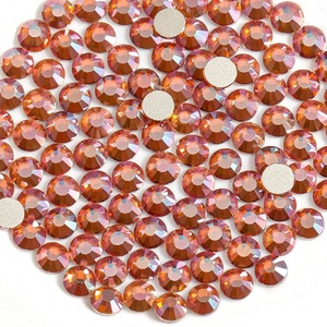 image:imagebeadsland 1440pcs Flat Back Crystal Rhinestones Round Gems for Nail Art and Craft Glue Fix CrystalAB SS10 2729mmAmber