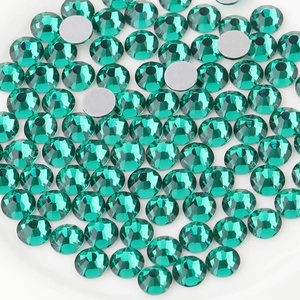 image:imagebeadsland 1440pcs Flat Back Crystal Rhinestones Round Gems for Nail Art and Craft Glue Fix CrystalAB SS10 2729mmBlue Zircon