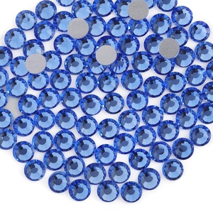 image:imagebeadsland 1440pcs Flat Back Crystal Rhinestones Round Gems for Nail Art and Craft Glue Fix CrystalAB SS10 2729mmLight Blue