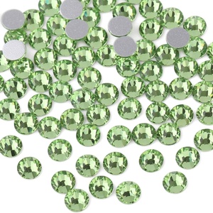 image:imagebeadsland 1440pcs Flat Back Crystal Rhinestones Round Gems for Nail Art and Craft Glue Fix CrystalAB SS10 2729mmLight Green