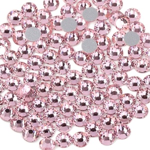 image:imagebeadsland 1440pcs Flat Back Crystal Rhinestones Round Gems for Nail Art and Craft Glue Fix CrystalAB SS10 2729mmLight Pink