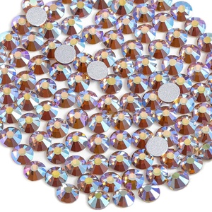 image:imagebeadsland 1440pcs Flat Back Crystal Rhinestones Round Gems for Nail Art and Craft Glue Fix CrystalAB SS10 2729mmLtcolorado Topaz Ab