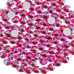 image:imagebeadsland 1440pcs Flat Back Crystal Rhinestones Round Gems for Nail Art and Craft Glue Fix CrystalAB SS10 2729mmLtsiam Ab