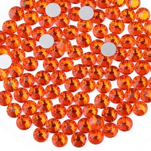 image:imagebeadsland 1440pcs Flat Back Crystal Rhinestones Round Gems for Nail Art and Craft Glue Fix CrystalAB SS10 2729mmOrange