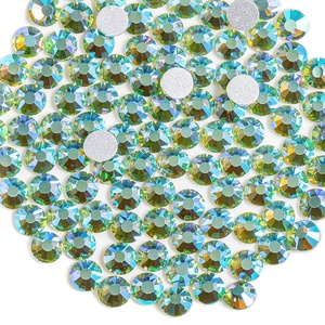 image:imagebeadsland 1440pcs Flat Back Crystal Rhinestones Round Gems for Nail Art and Craft Glue Fix CrystalAB SS10 2729mmPeridot Ab