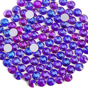 image:imagebeadsland 1440pcs Flat Back Crystal Rhinestones Round Gems for Nail Art and Craft Glue Fix CrystalAB SS10 2729mmPurple Velvet