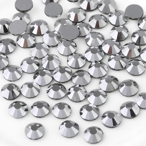 image:imagebeadsland 1440pcs Flat Back Crystal Rhinestones Round Gems for Nail Art and Craft Glue Fix CrystalAB SS10 2729mmSilver Hematite