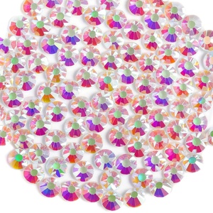 image:imagebeadsland 1440pcs Flat Back Crystal Rhinestones Round Gems for Nail Art and Craft Glue Fix CrystalAB SS10 2729mmTransparent Ab