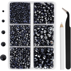 image:imageHotfix Rhinestones Siam 3960pcs Mixed 5 Sizes SS6SS30Jet Hematite